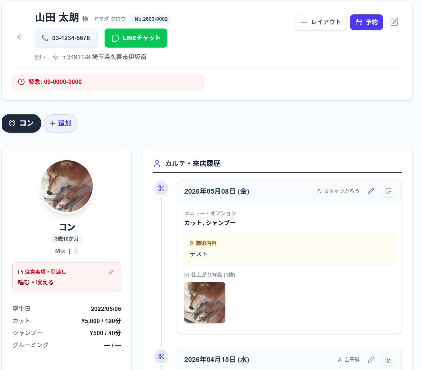 カルテ確認